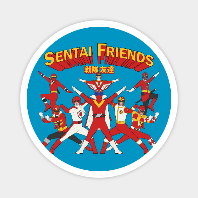 Sentai Friends Magnet by Batang 90s Art